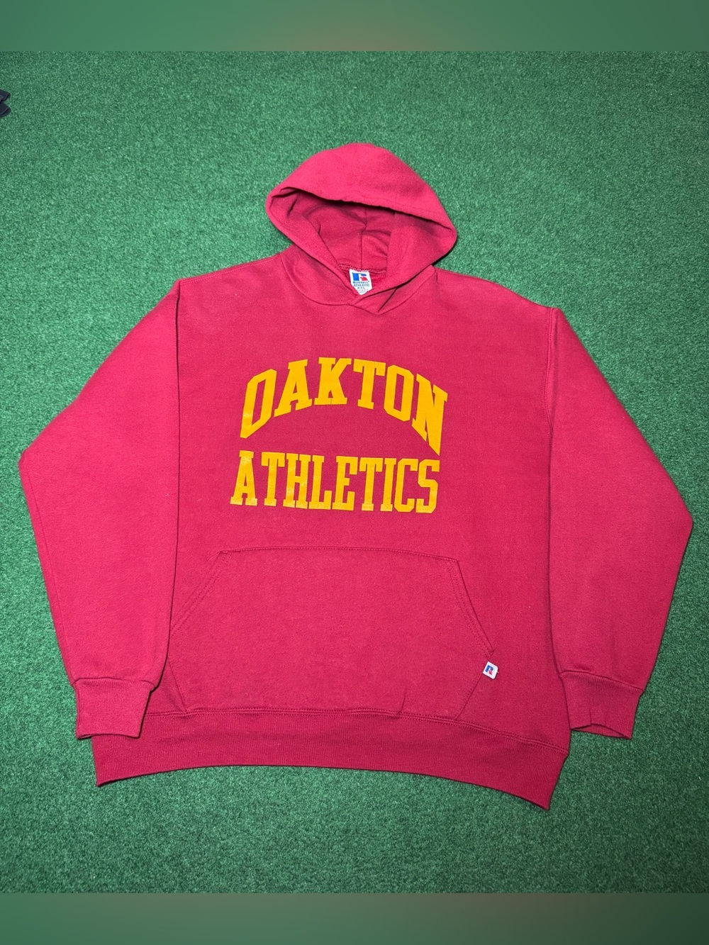 Oakton Vintage Hoodie Russell Athletic XXL 90s Sweatshirt Illinois Red